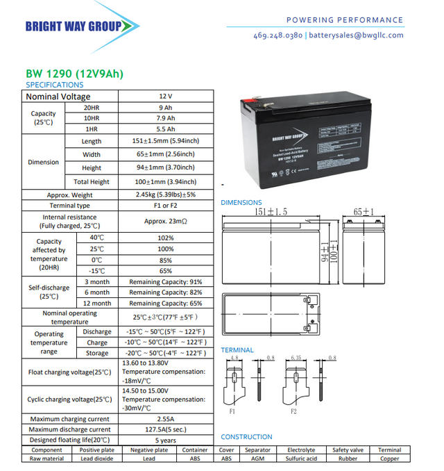 Exide PW9120-3000 High Performance Replacement Battery By Bright Way