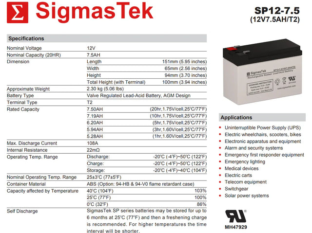 APC S400RMX93 High Performance Replacement Battery By SigmasTek