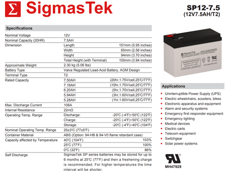ELSAR 434 Compatible Replacement Battery