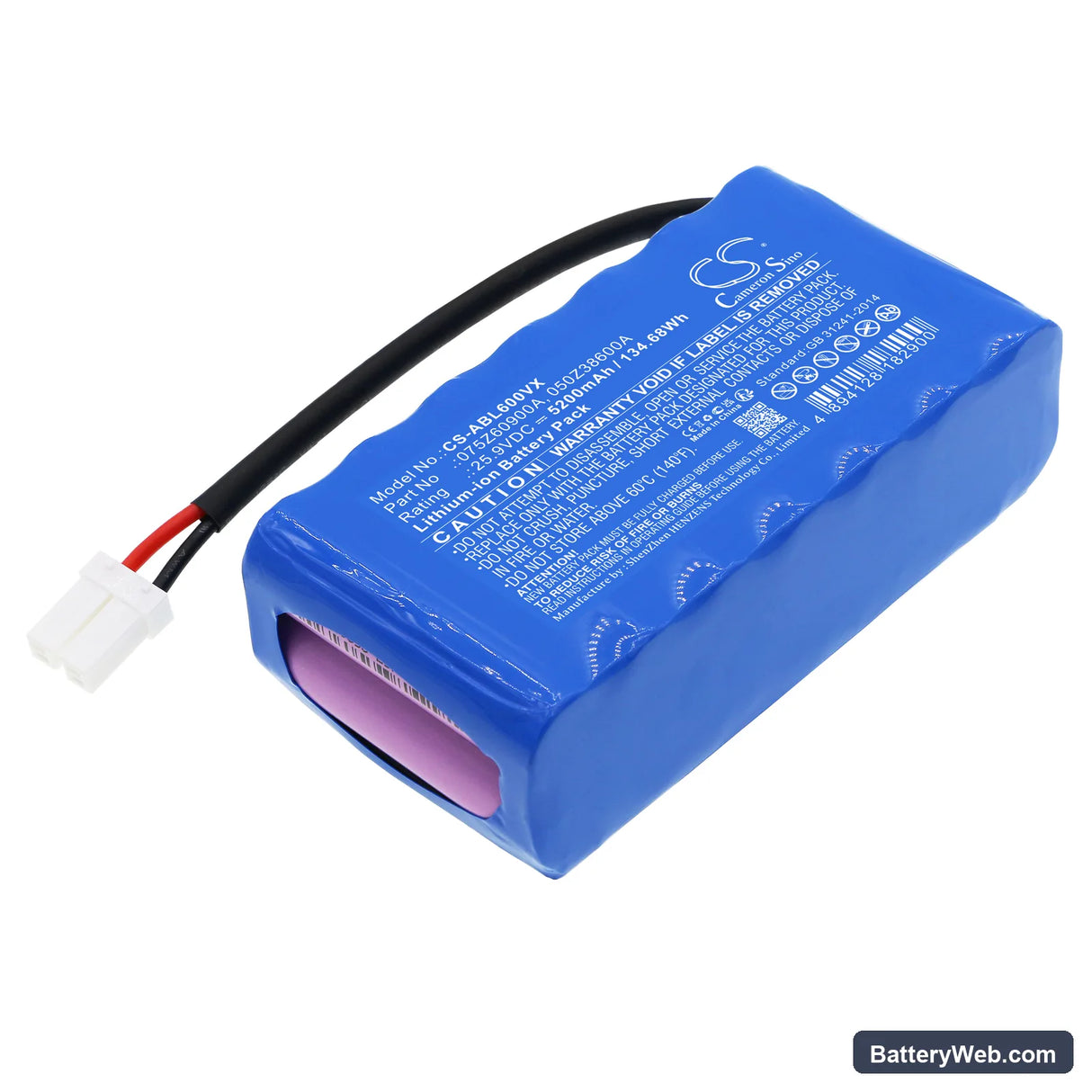 Wiper i130S Replacement Battery, 25.9V, 5200mAh, Li-ion 1