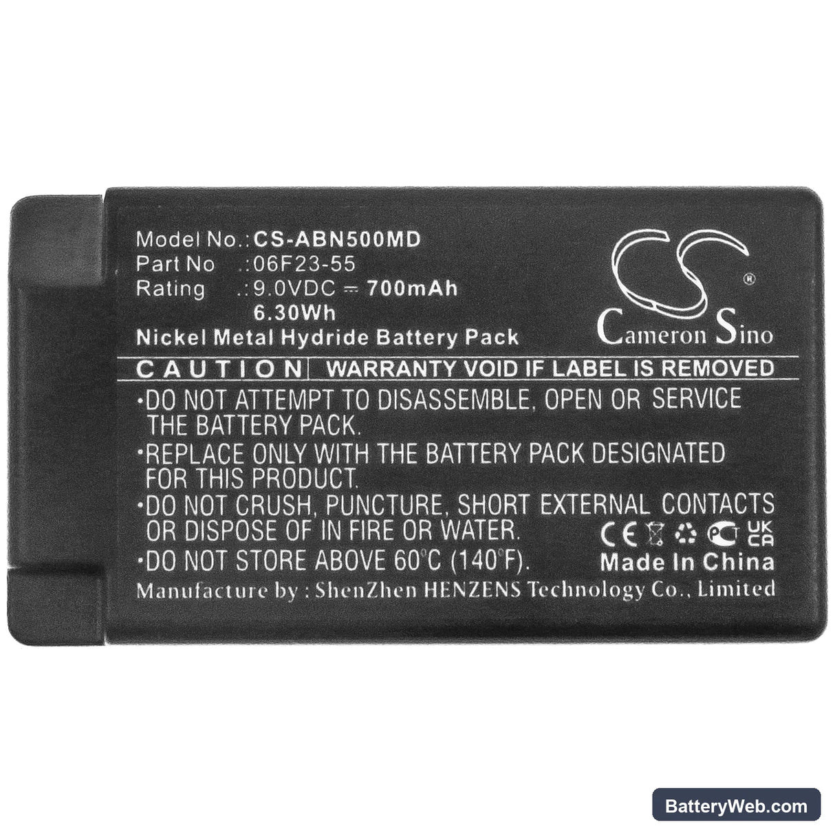 Abbott i-STAT 1 Replacement Battery, 9V, 700mAh, Ni-MH 3