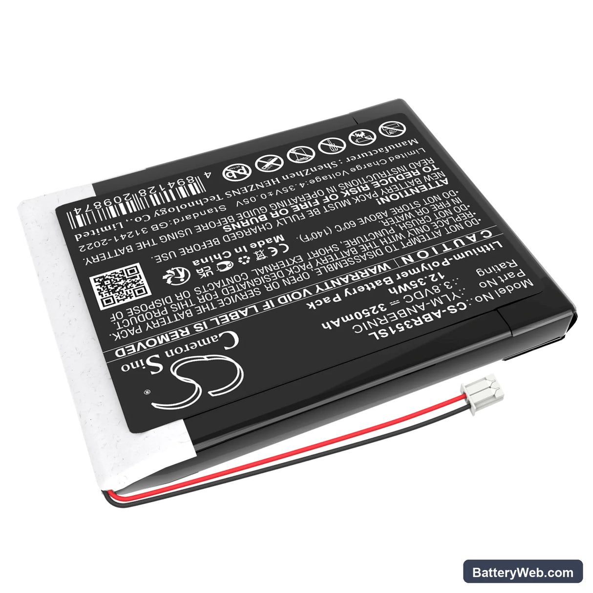 Anbernic RG35XX Handheld Game Emulator Console 3.5 Inch Replacement Battery, 3.8V, 3250mAh, Li-Polymer 2
