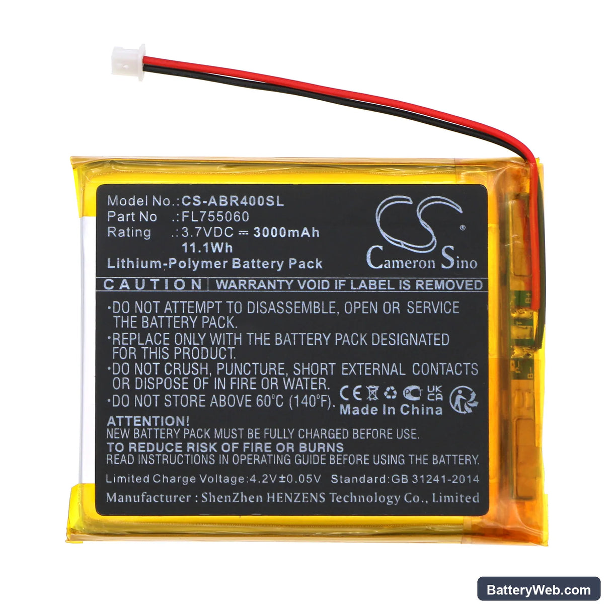 Anbernic RG40XX Replacement Battery, 3.7V, 3000mAh, Li-Polymer 3