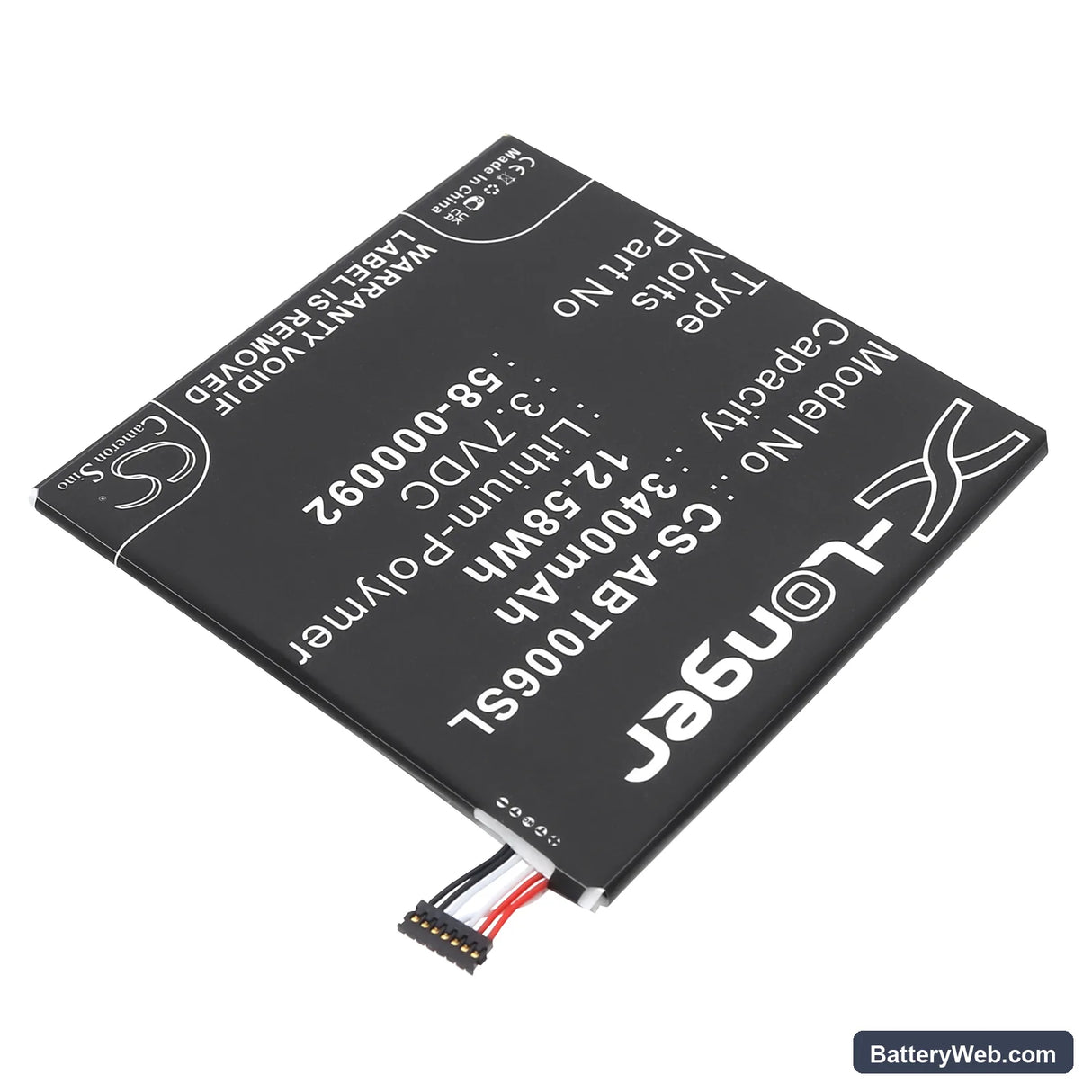 Amazon Fire HD 6 Replacement Battery, 3.7V, 3400mAh, Li-Polymer 2