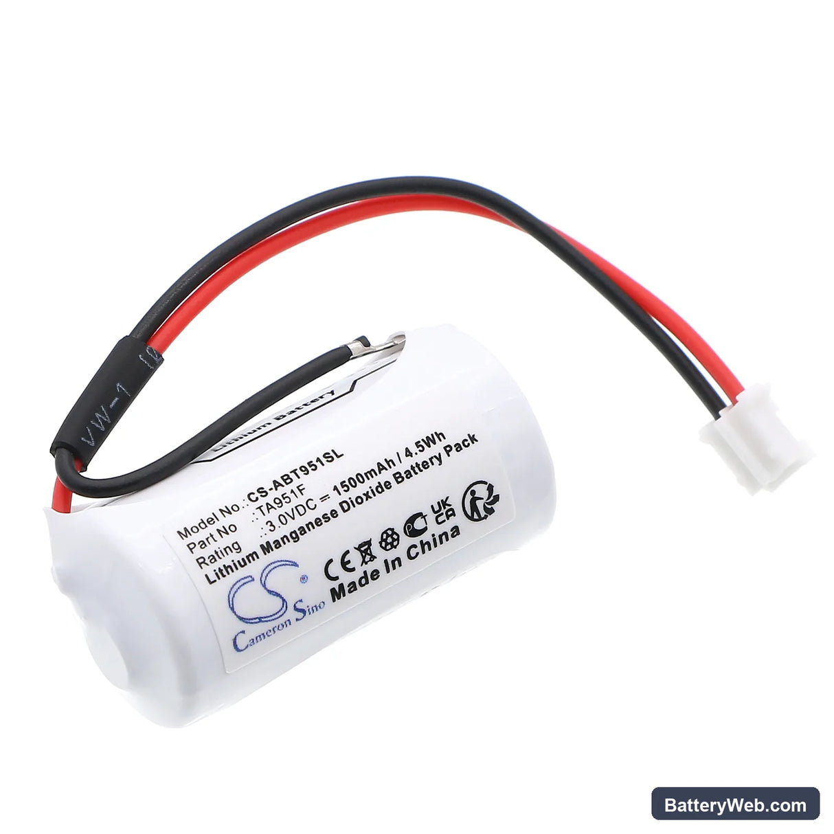 ABB 3BDH001030R0001 Replacement Battery, 3V, 1500mAh, Li-MnO2 1