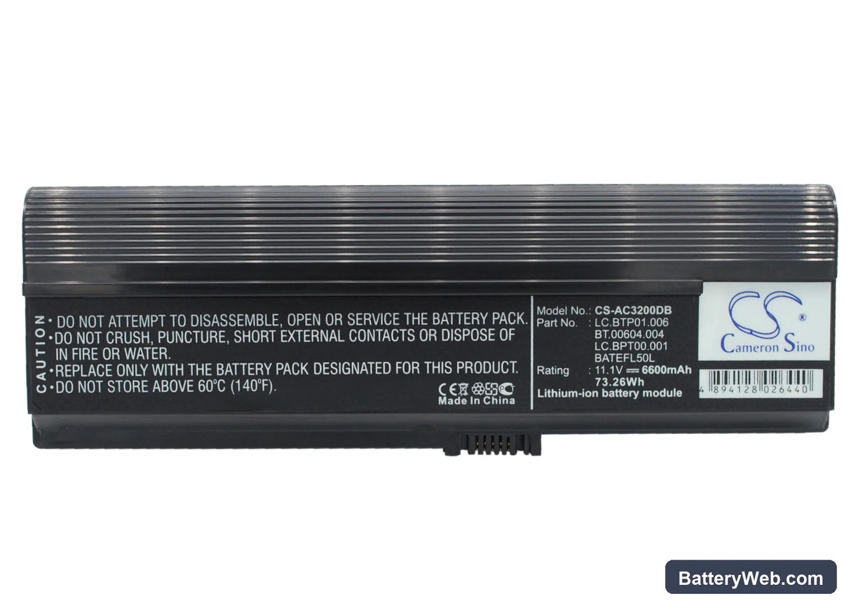 Acer AS36802682 Replacement Battery, 11.1V, 6600mAh, Li-ion 1