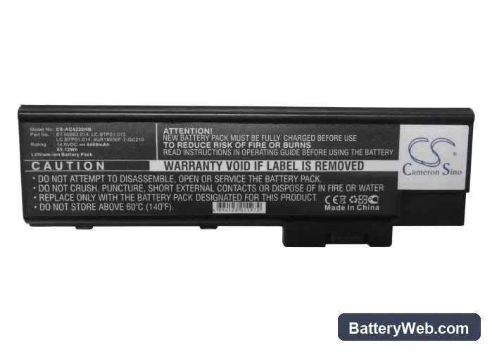 Acer Aspire 3661WLMi Replacement Battery, 14.8V, 4400mAh, Li-ion 5