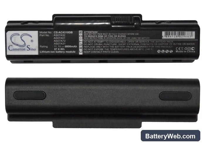 Acer Aspire 4710Z Replacement Battery, 11.1V, 8800mAh, Li-ion 5