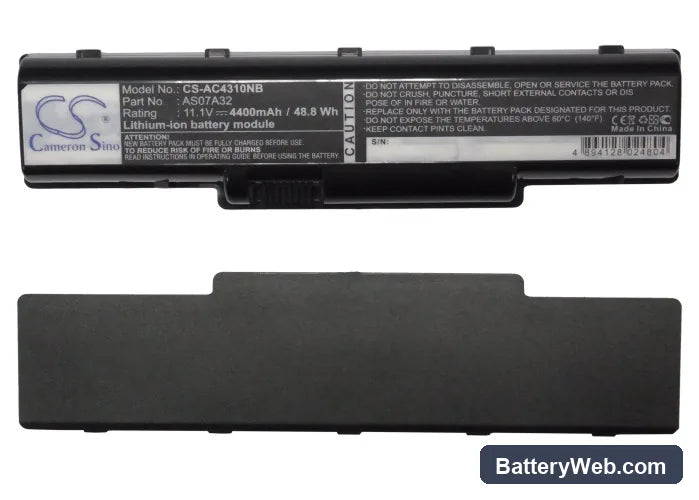 Gateway NV5207U Replacement Battery, 11.1V, 4400mAh, Li-ion 5