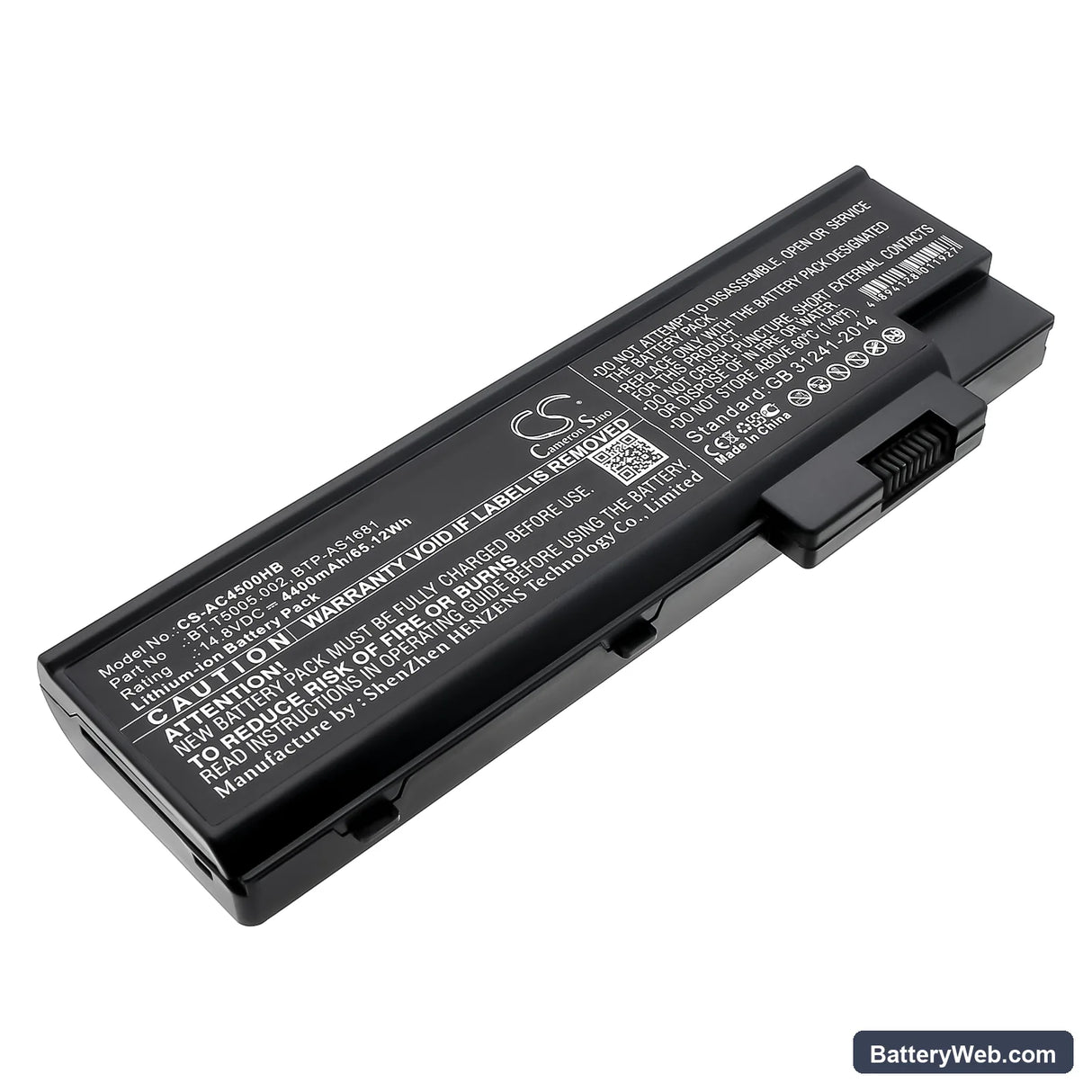 Acer Aspire 1640LC Replacement Battery, 14.8V, 4400mAh, Li-ion 1