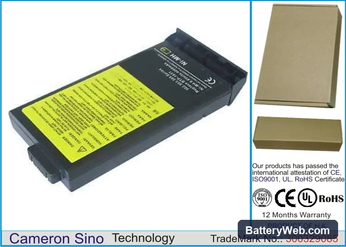 IBM ThinkPad i1400 Type 2611- 435 Replacement Battery, 9.6V, 4000mAh, Li-ion 1