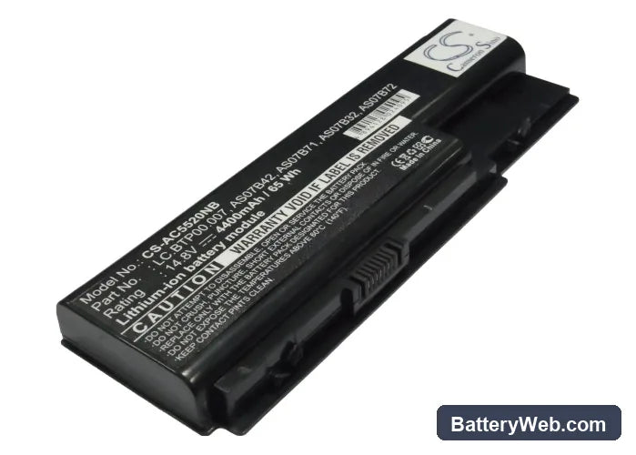 Gateway NV78 Replacement Battery, 14.8V, 4400mAh, Li-ion 1