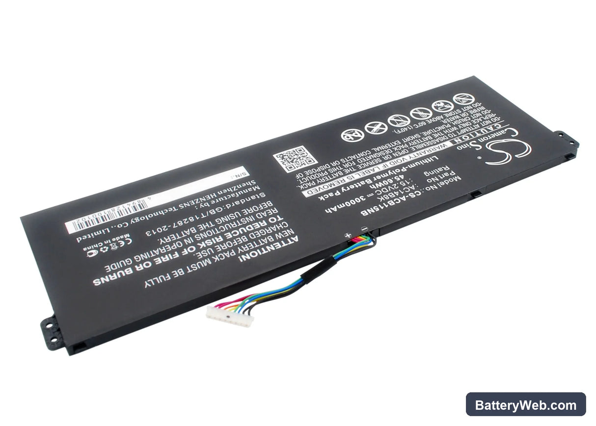 Gateway NE511 Replacement Battery, 15.2V, 3000mAh, Li-Polymer 3