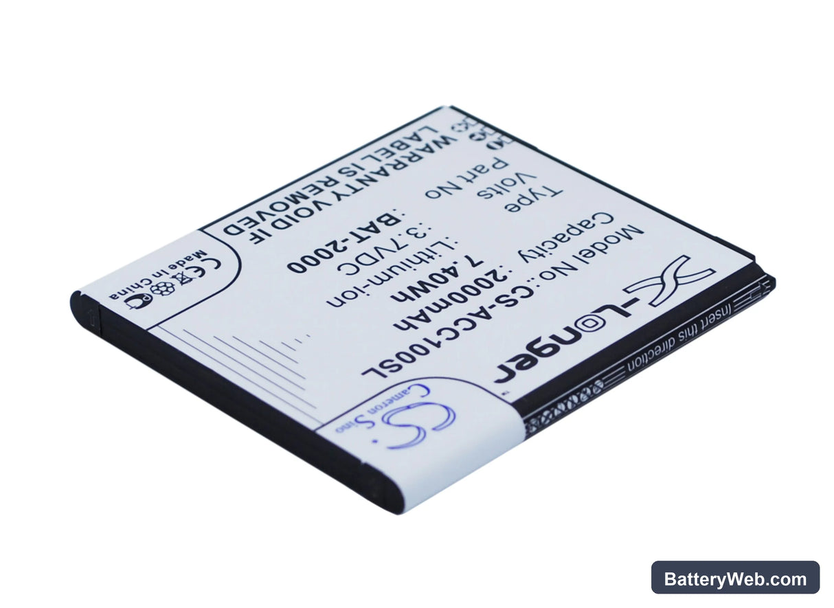 Acer Liquid C1 Replacement Battery, 3.7V, 2000mAh, Li-ion 3