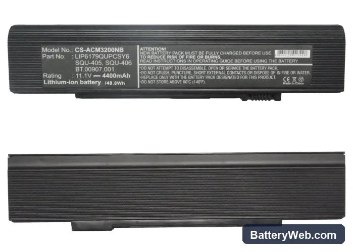 Acer TravelMate 3200 Replacement Battery, 11.1V, 4400mAh, Li-ion 5