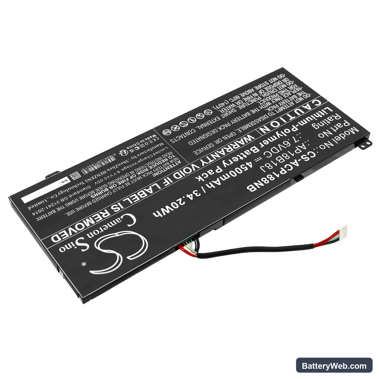 Acer Aspire 3 A314-32 Replacement Battery, 7.6V, 4500mAh, Li-Polymer 2