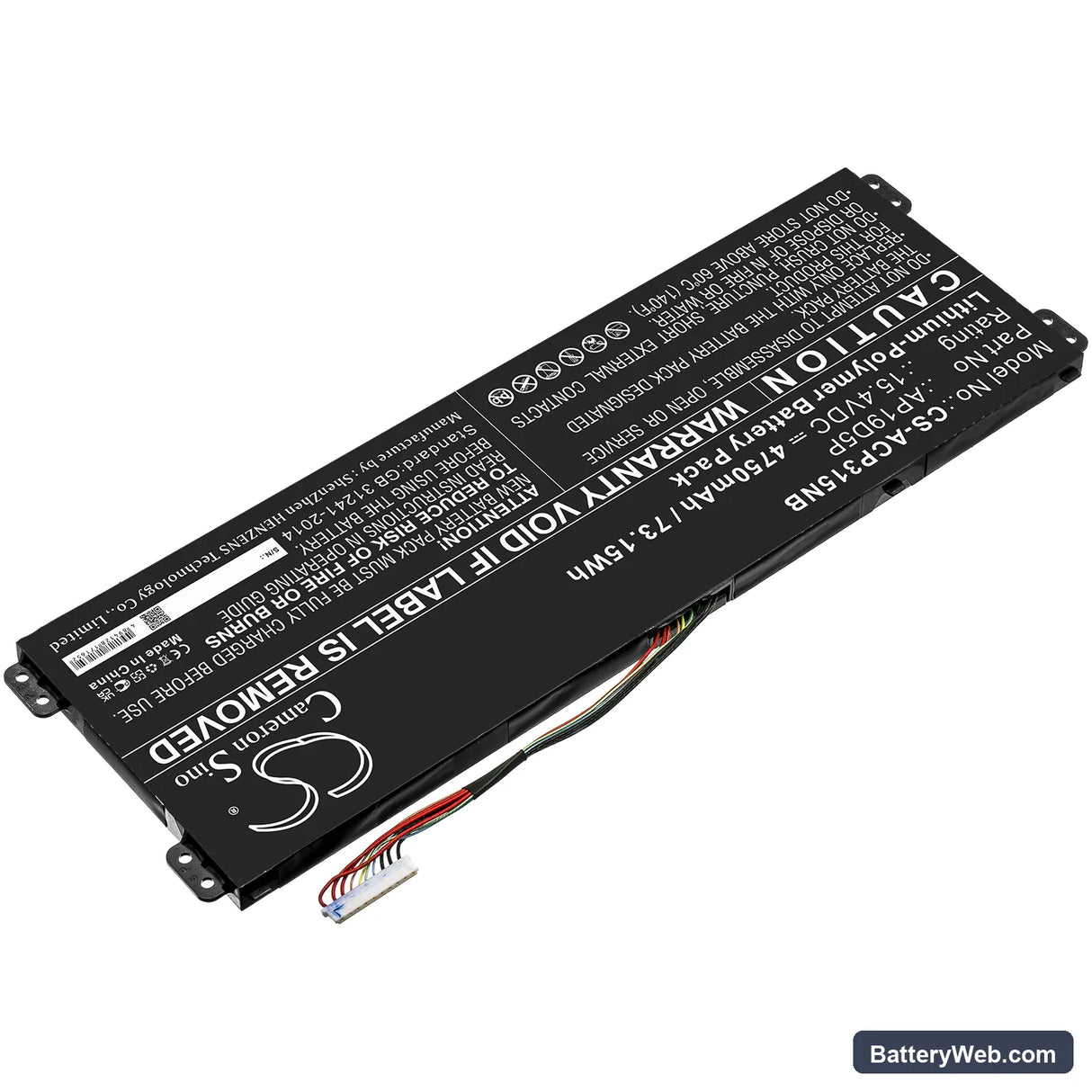 Acer Conceptd 3 Cn315-72g-70p5 Replacement Battery, 15.4V, 4750mAh, Li-Polymer 2