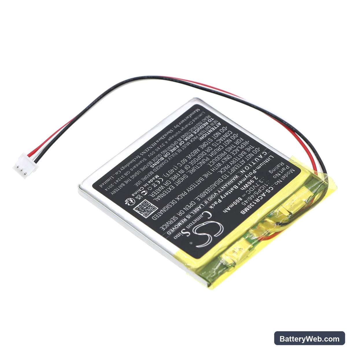 Angelcare AC1300 Replacement Battery, 3.7V, 800mAh, Li-Polymer 2