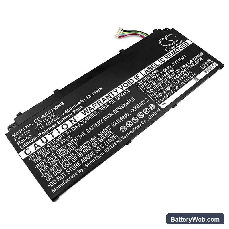 Acer Aspire S 13 Replacement Battery, 11.55V, 4600mAh, Li-Polymer 1