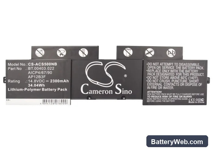 Acer Aspire S5 Replacement Battery, 14.8V, 2300mAh, Li-Polymer 5