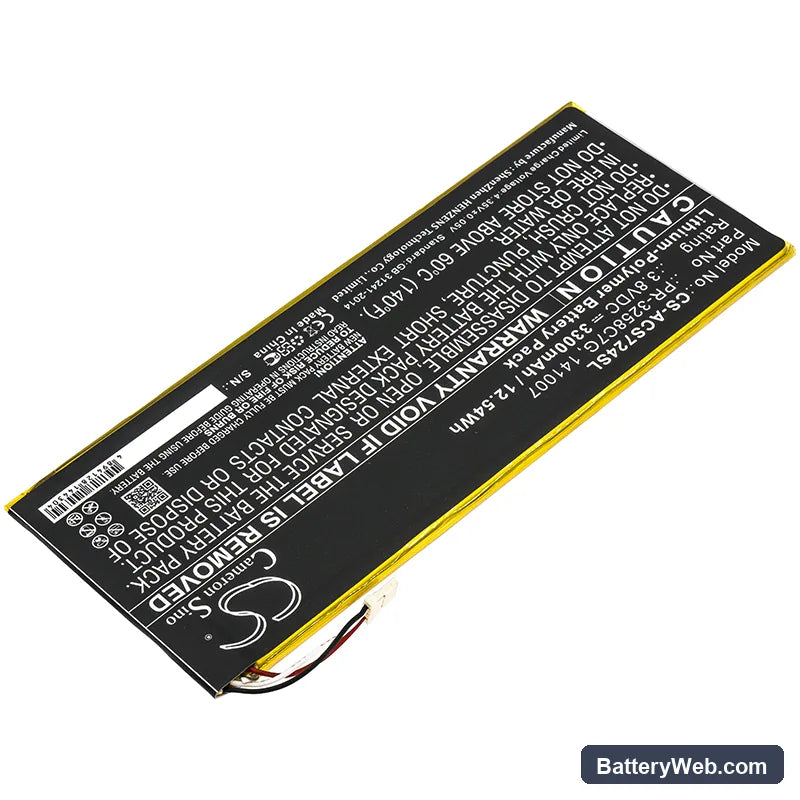 Acer Iconia Talk S Replacement Battery, 3.8V, 3300mAh, Li-Polymer 2