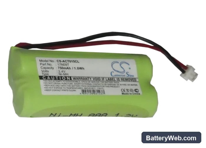 NTL R66 Replacement Battery, 2.4V, 750mAh, Ni-MH 3