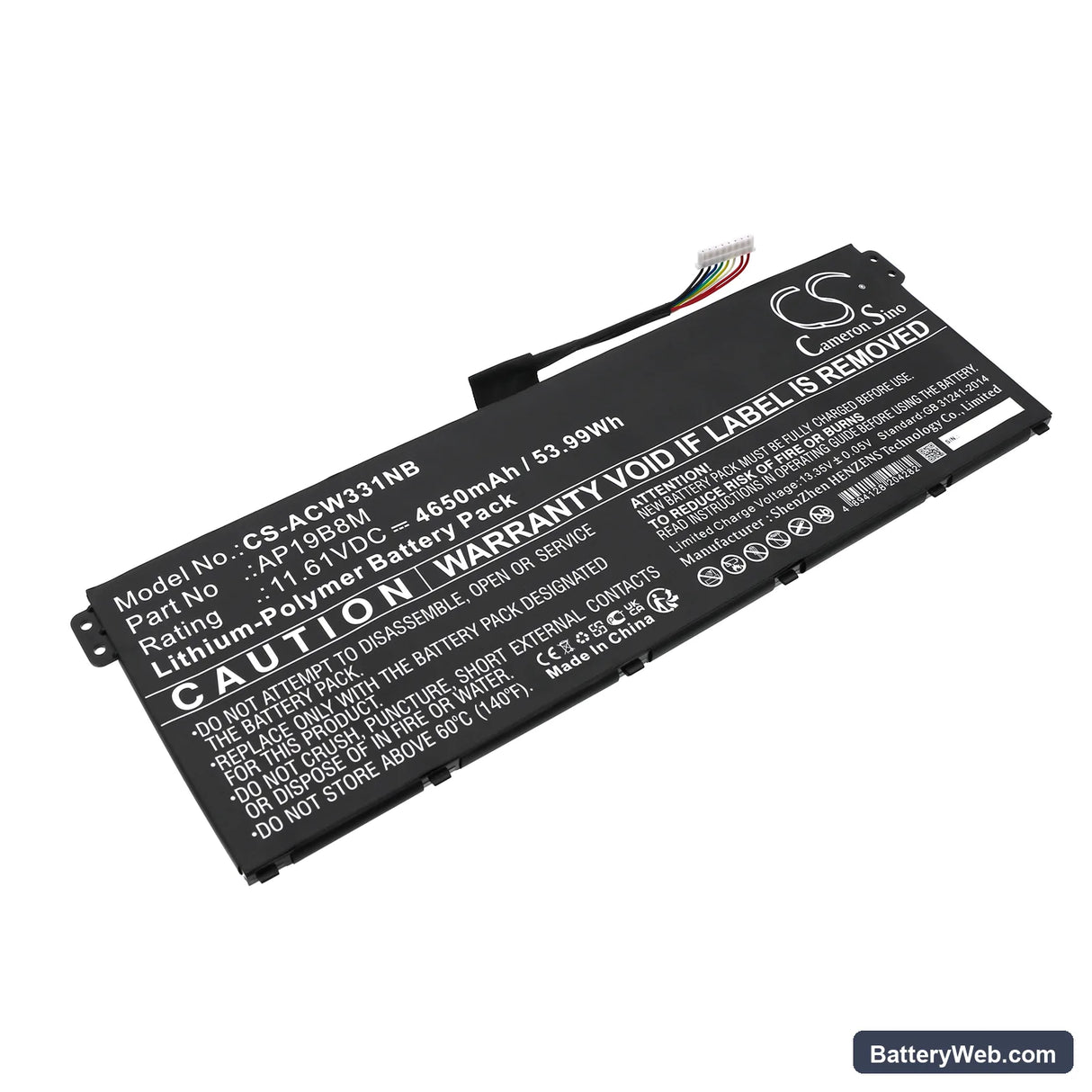 Acer Chromebook Spin 713 CP713-3W-57JX Replacement Battery, 11.61V, 4650mAh, Li-ion 1