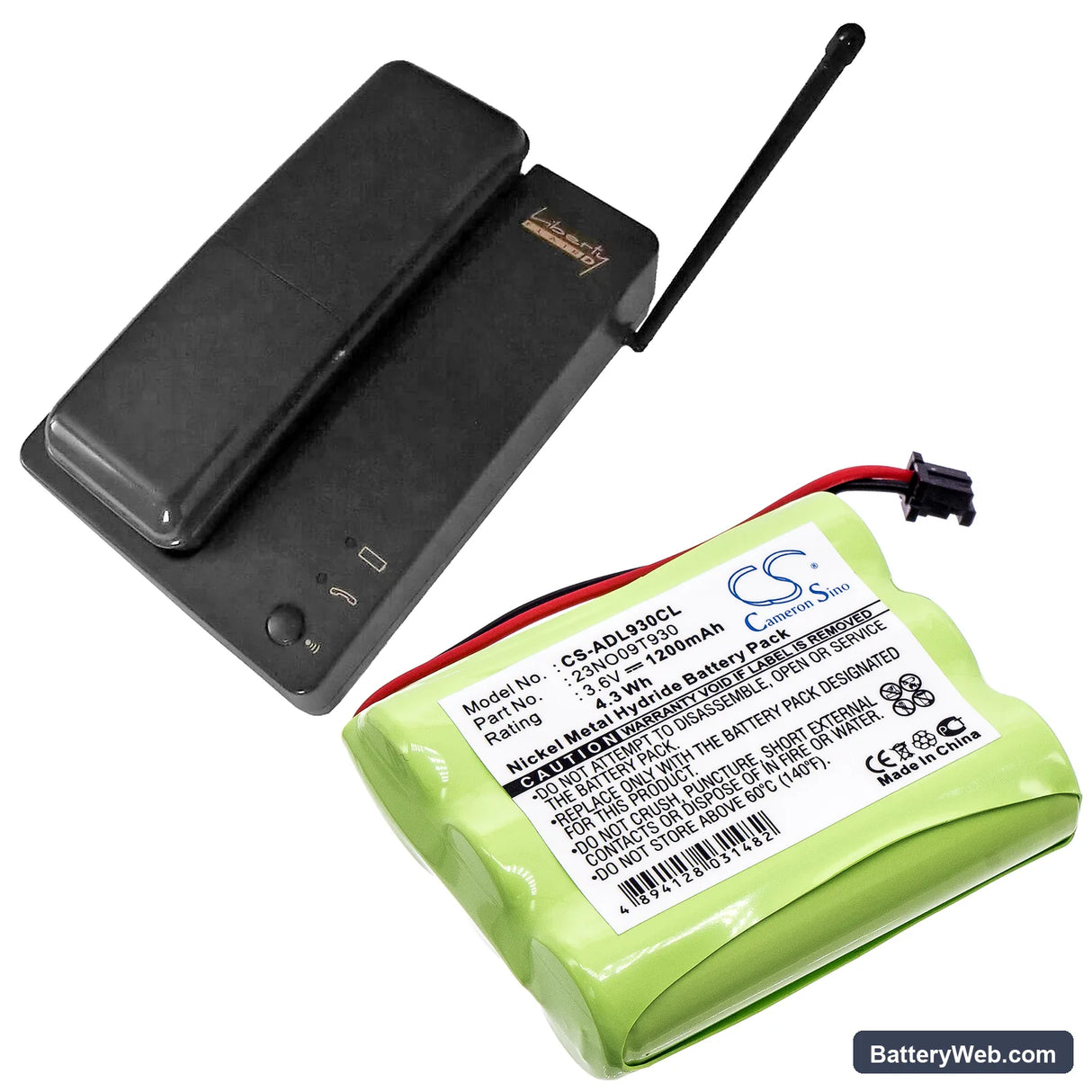 Panasonic KX-A36IH Replacement Battery, 3.6V, 1200mAh, Ni-MH 6