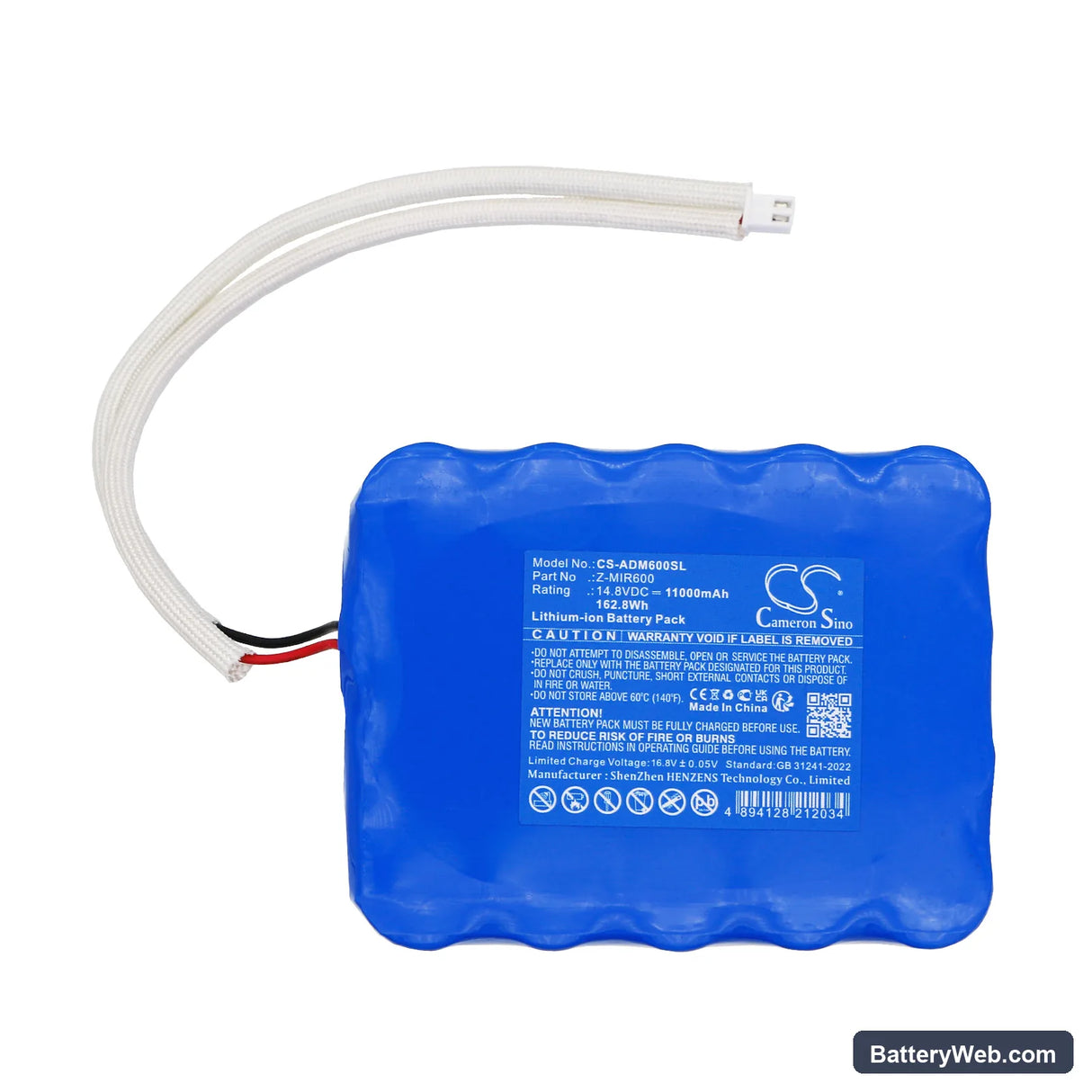 American DJ Mirage Q6 IP Replacement Battery, 14.8V, 11000mAh, Li-ion 3