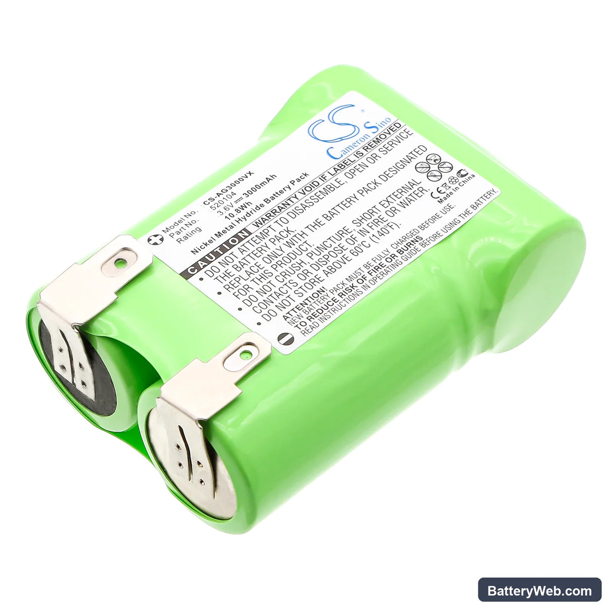 AEG Junior 3000 Replacement Battery, 3.6V, 3000mAh, Ni-MH 1
