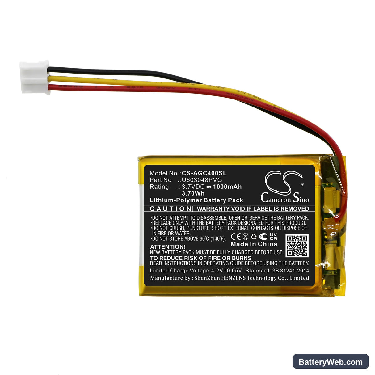 Astro Gaming C40 TR Wireless Controller Replacement Battery, 3.7V, 1000mAh, Li-Polymer 3