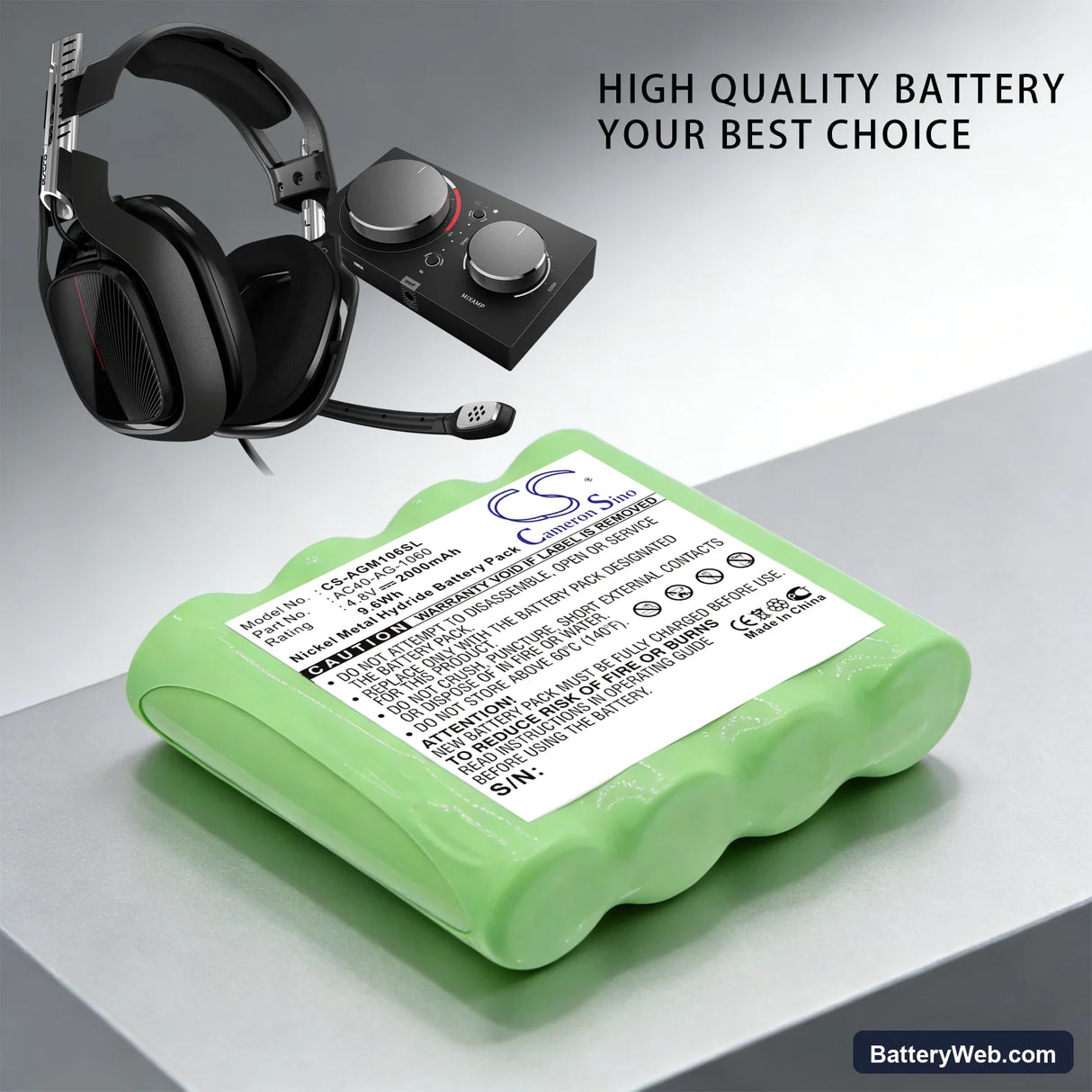 Astro Gaming Mixamp Replacement Battery, 4.8V, 2000mAh, Ni-MH 6