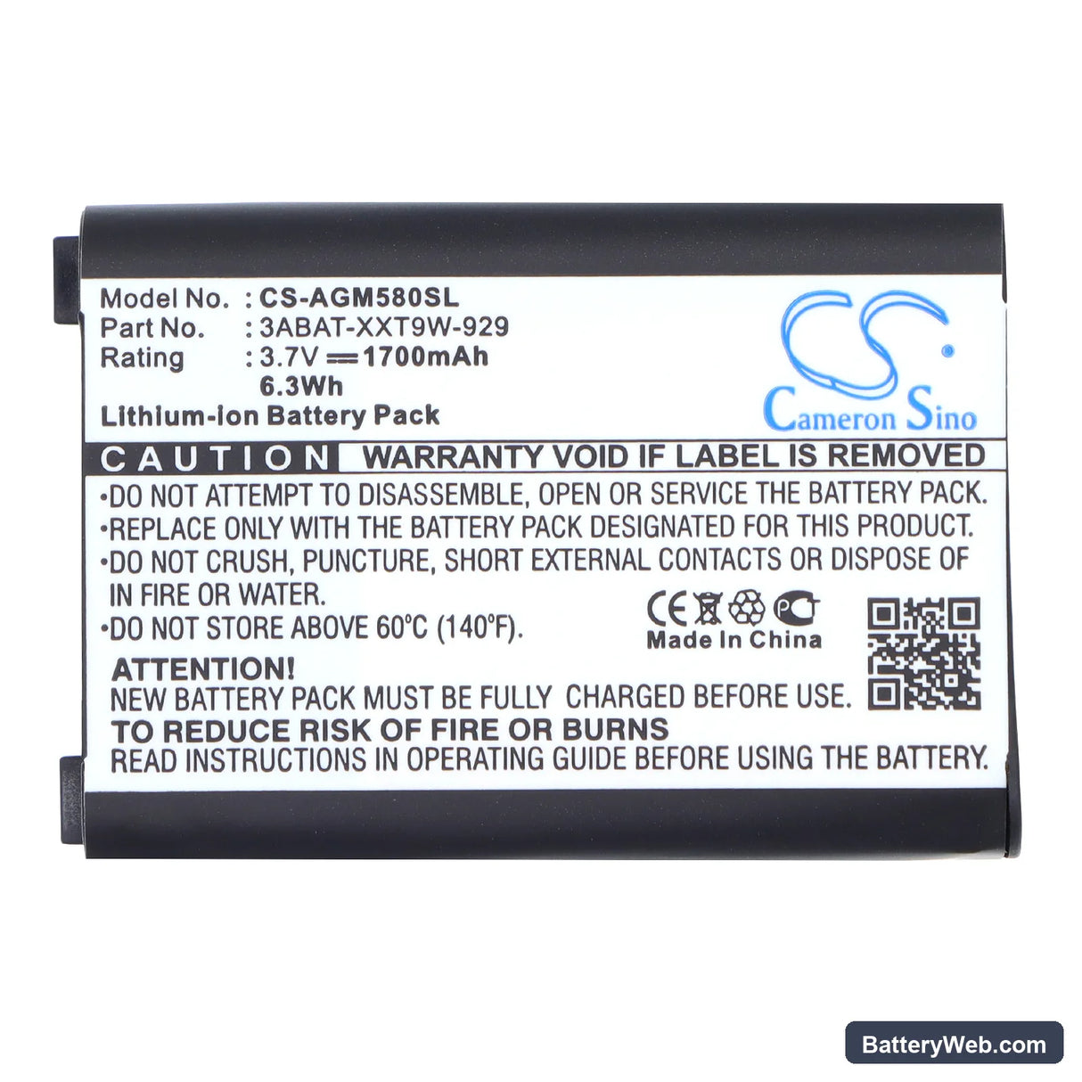 Astro Gaming MixAmp 5.8 RX Replacement Battery, 3.7V, 1700mAh, Li-ion 5