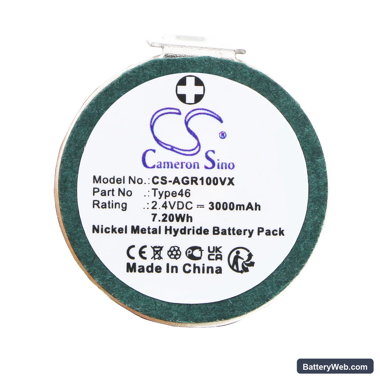 AEG Junior 1000 Replacement Battery, 2.4V, 3000mAh, Ni-MH 4