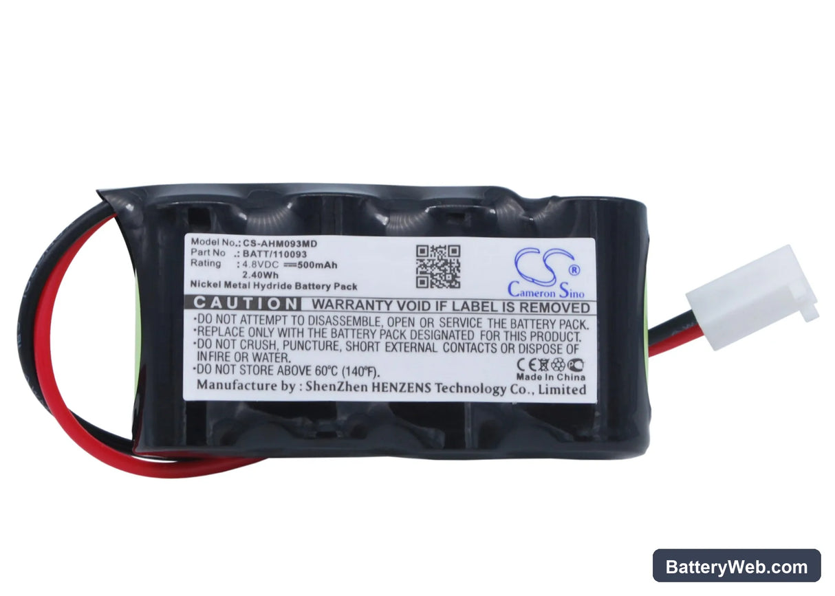 Air Shields-Vickers Minolta Replacement Battery, 4.8V, 500mAh, Ni-MH 5