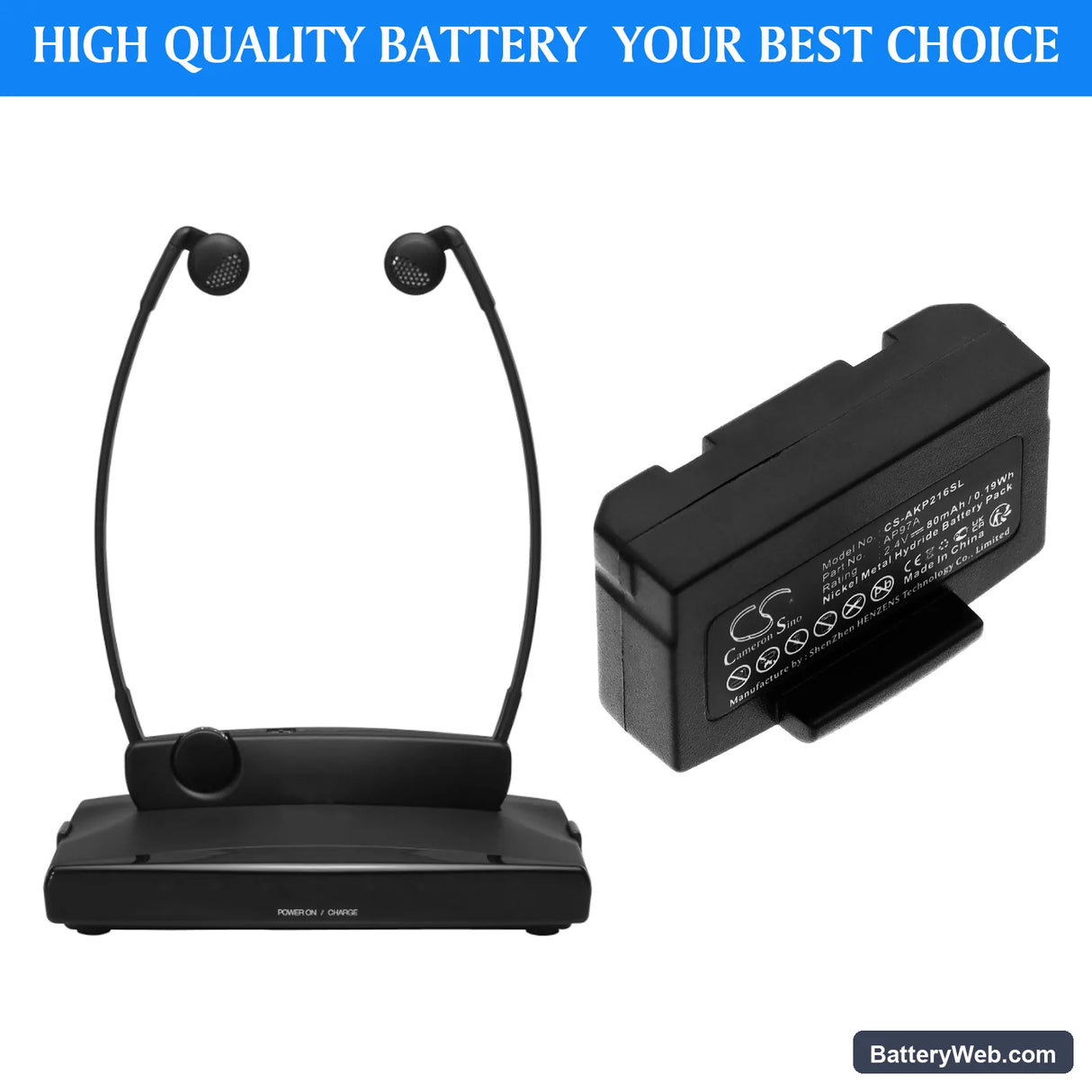 Kind KINDsonoLight III Sono Light Replacement Battery, 2.4V, 80mAh, Ni-MH 6