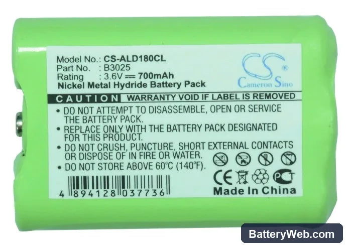 V Tech VT1421 Replacement Battery, 3.6V, 700mAh, Ni-MH 5