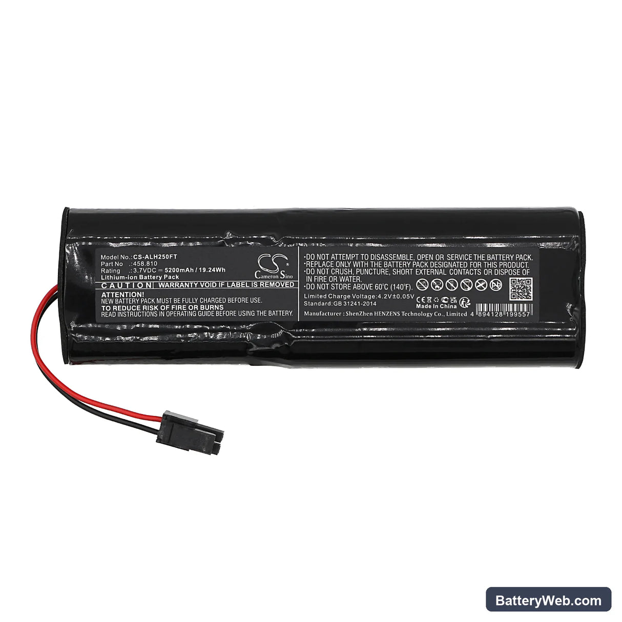Acculux HL25EX ex Replacement Battery, 3.7V, 5200mAh, Li-ion 3
