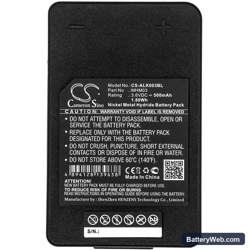Autec LK NEO Replacement Battery, 3.6V, 500mAh, Ni-MH 3