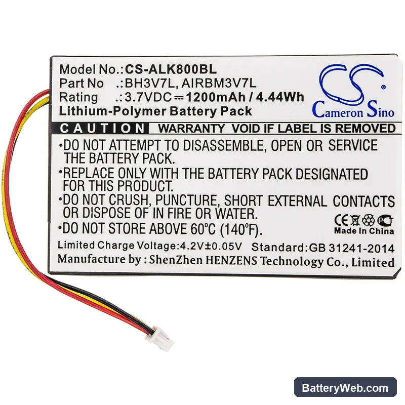 Autec Air A4 Replacement Battery, 3.7V, 1200mAh, Li-Polymer 3