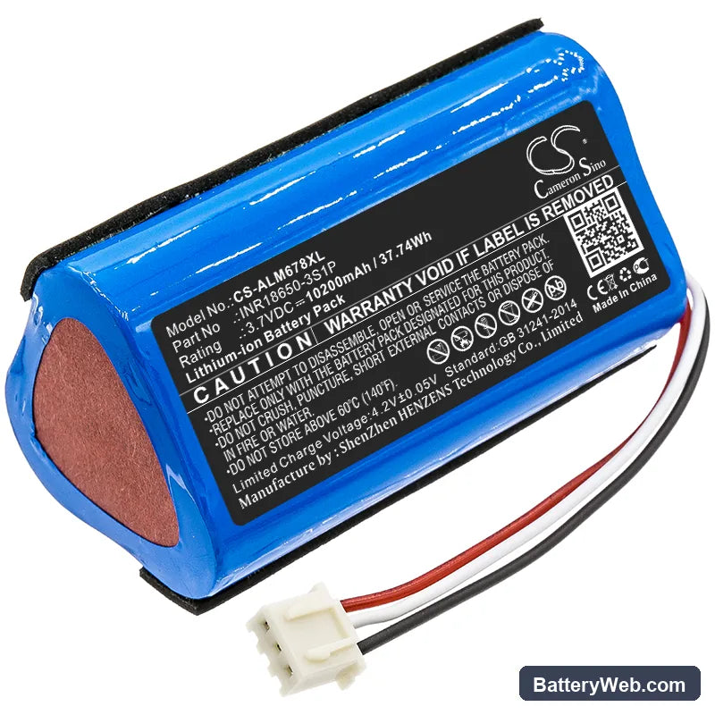 Altec Lansing Omni Jacket Replacement Battery, 3.7V, 10200mAh, Li-ion 1