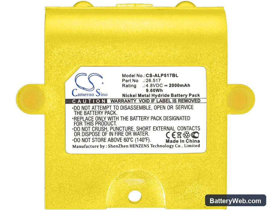 Apollo 26.517 Replacement Battery, 4.8V, 2000mAh, Ni-MH 3