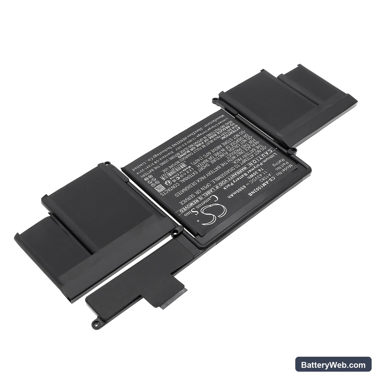 Apple Macbook Pro 13" 2015 Retina Replacement Battery, 11.43V, 6500mAh, Li-Polymer 2
