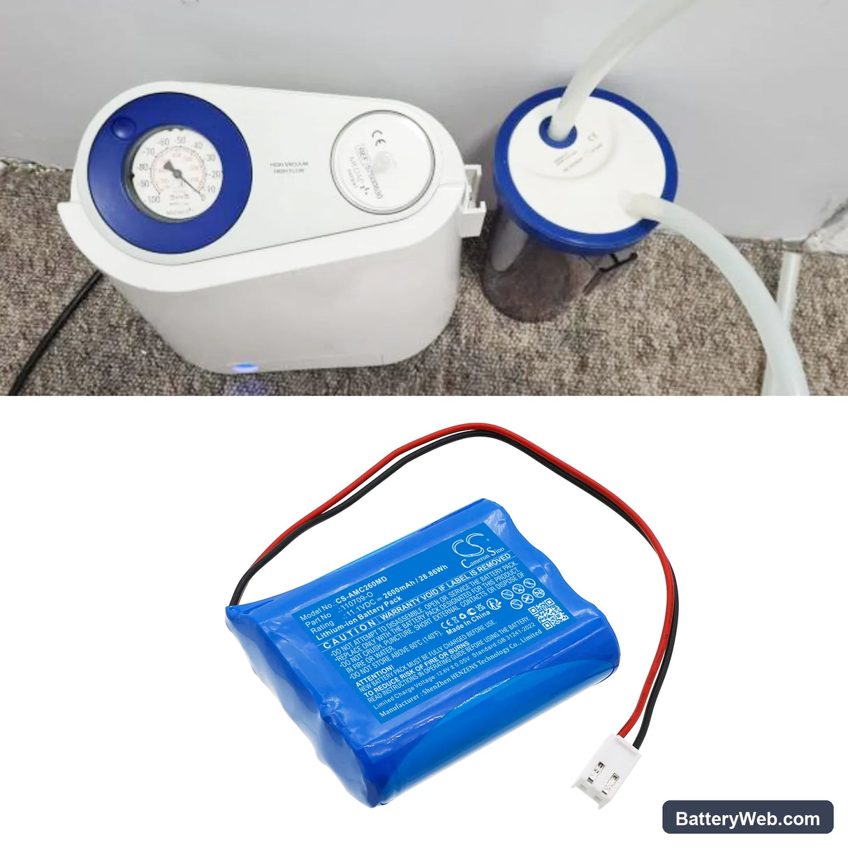Atoms CC26 Replacement Battery, 11.1V, 2600mAh, Li-ion 6