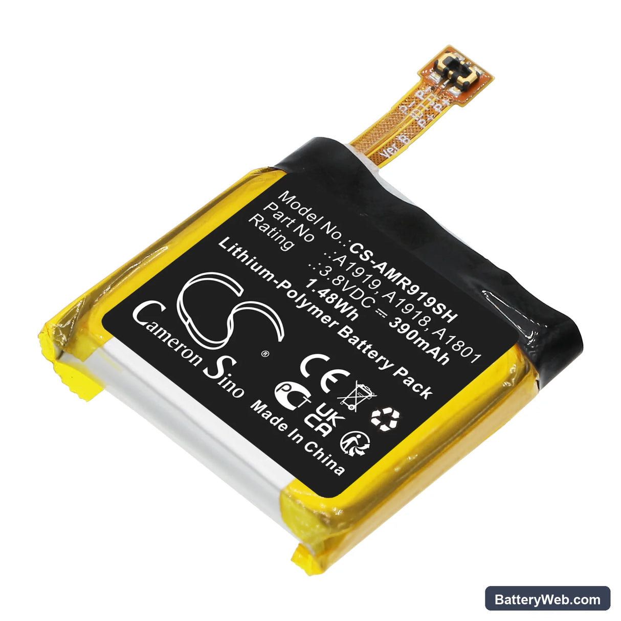 Amazfit T-Rex Replacement Battery, 3.8V, 390mAh, Li-Polymer 1