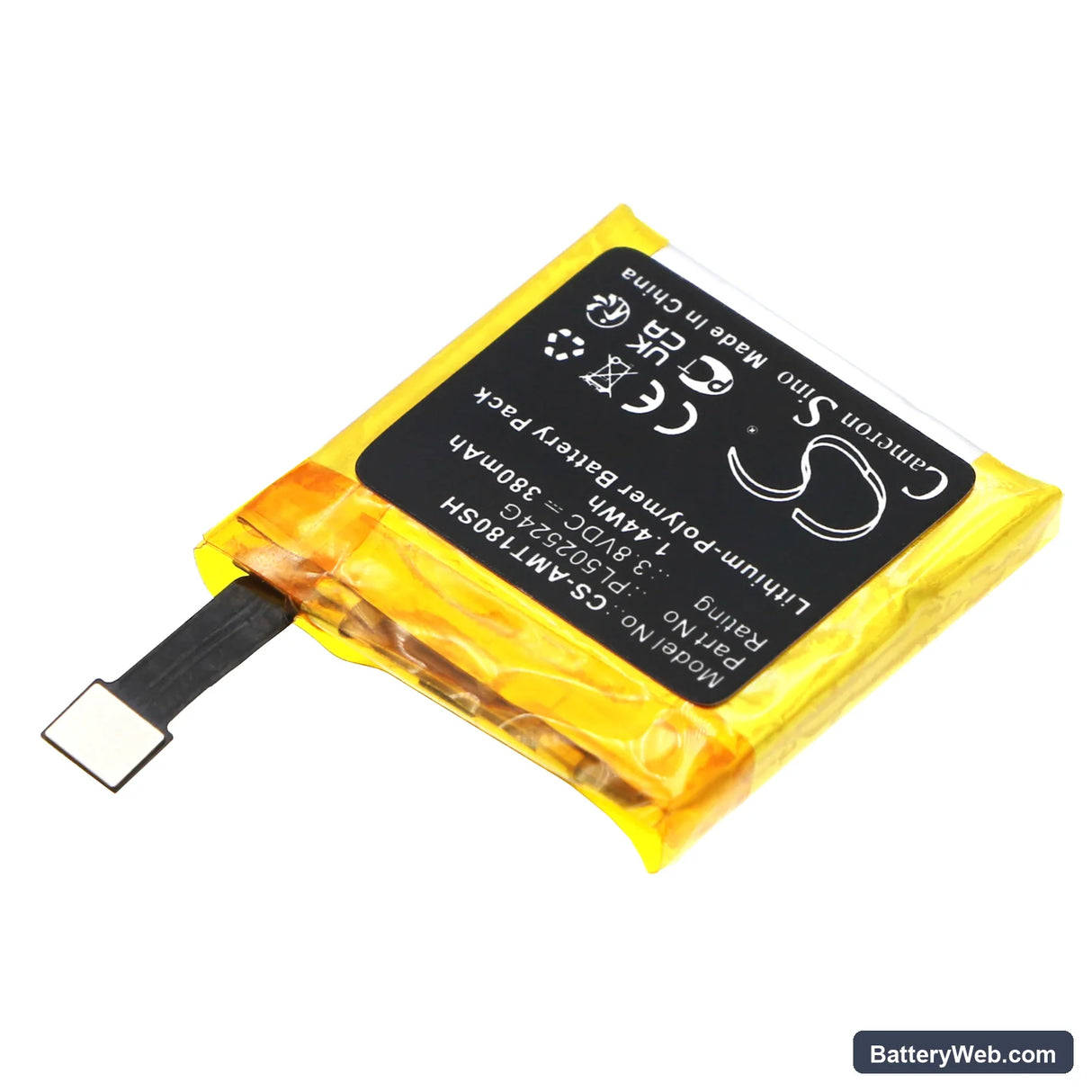 Amazfit A1918 Replacement Battery, 3.8V, 380mAh, Li-Polymer 2