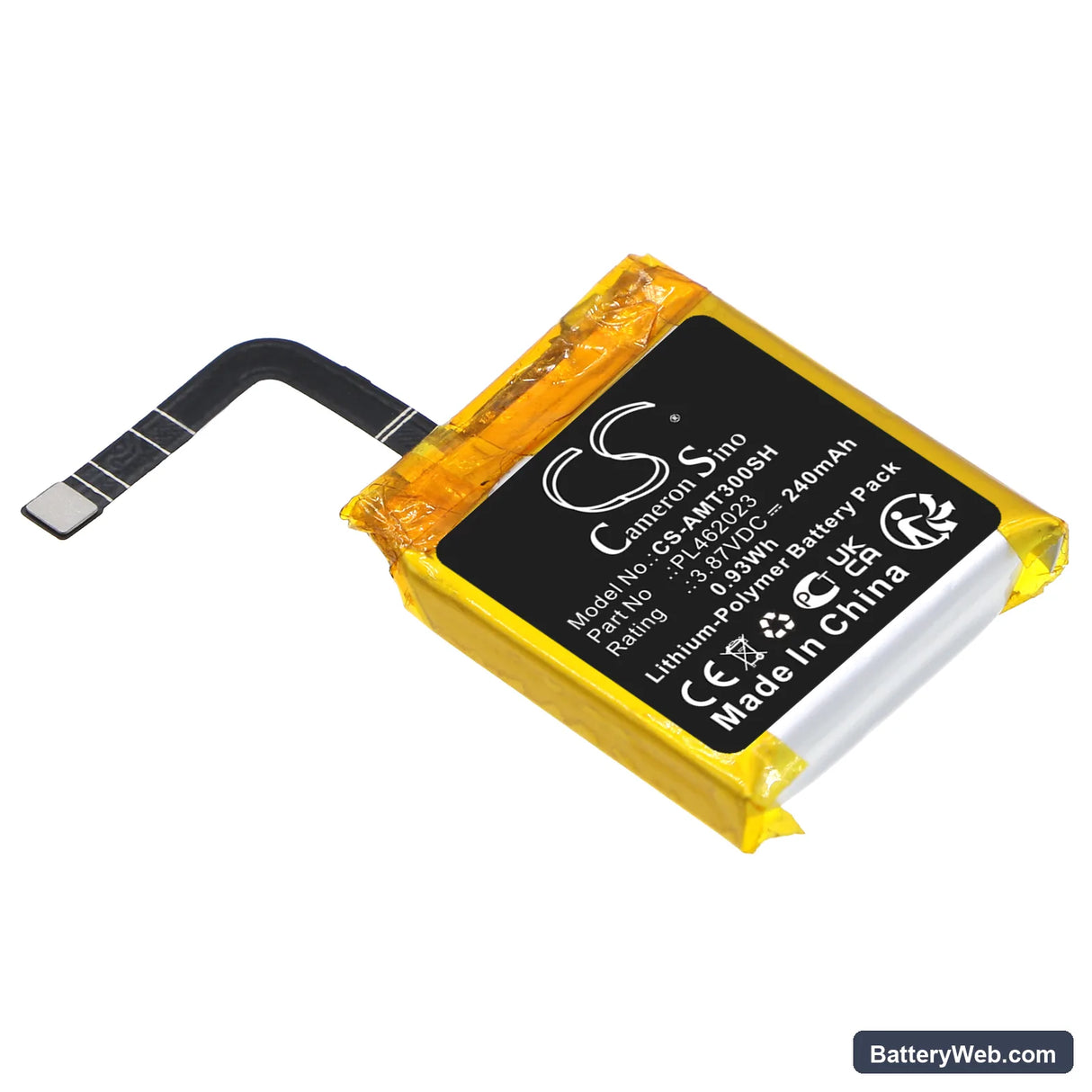 Amazfit GTS 3 Replacement Battery, 3.87V, 240mAh, Li-Polymer 1