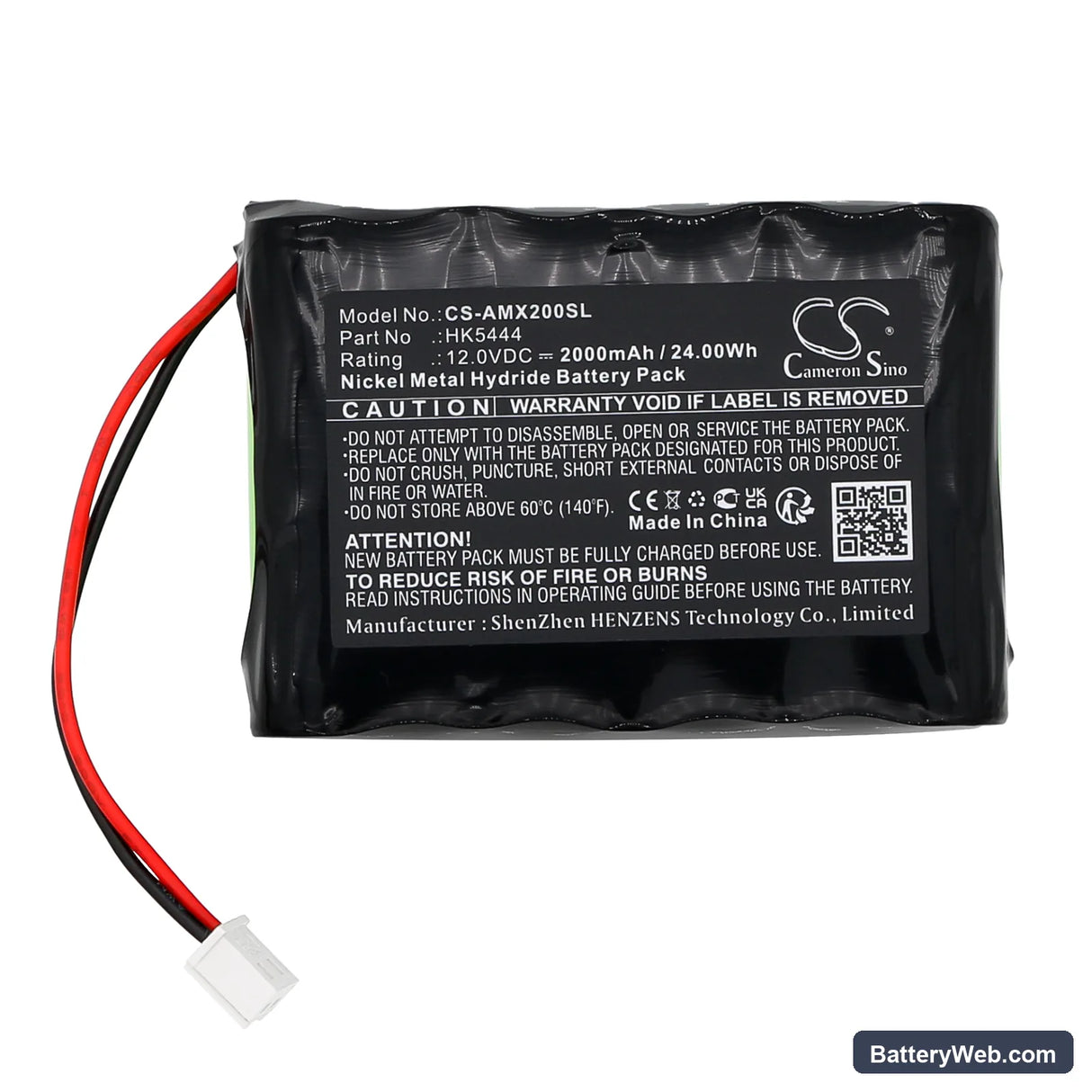 Amano PIX-200 Replacement Battery, 12V, 2000mAh, Ni-MH 3