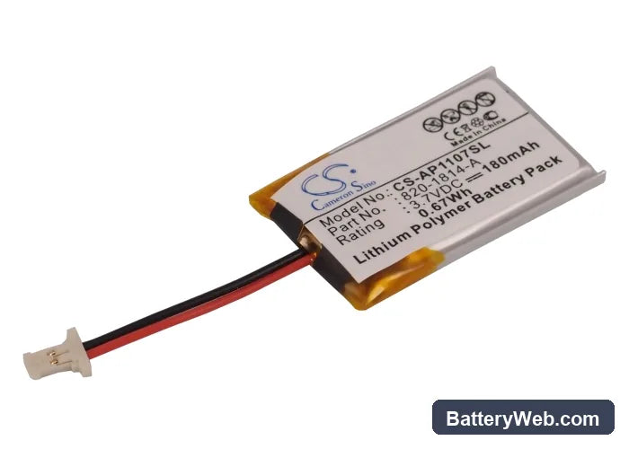 Apple PowerBook G4 Replacement Battery, 3.7V, 180mAh, Li-Polymer 1