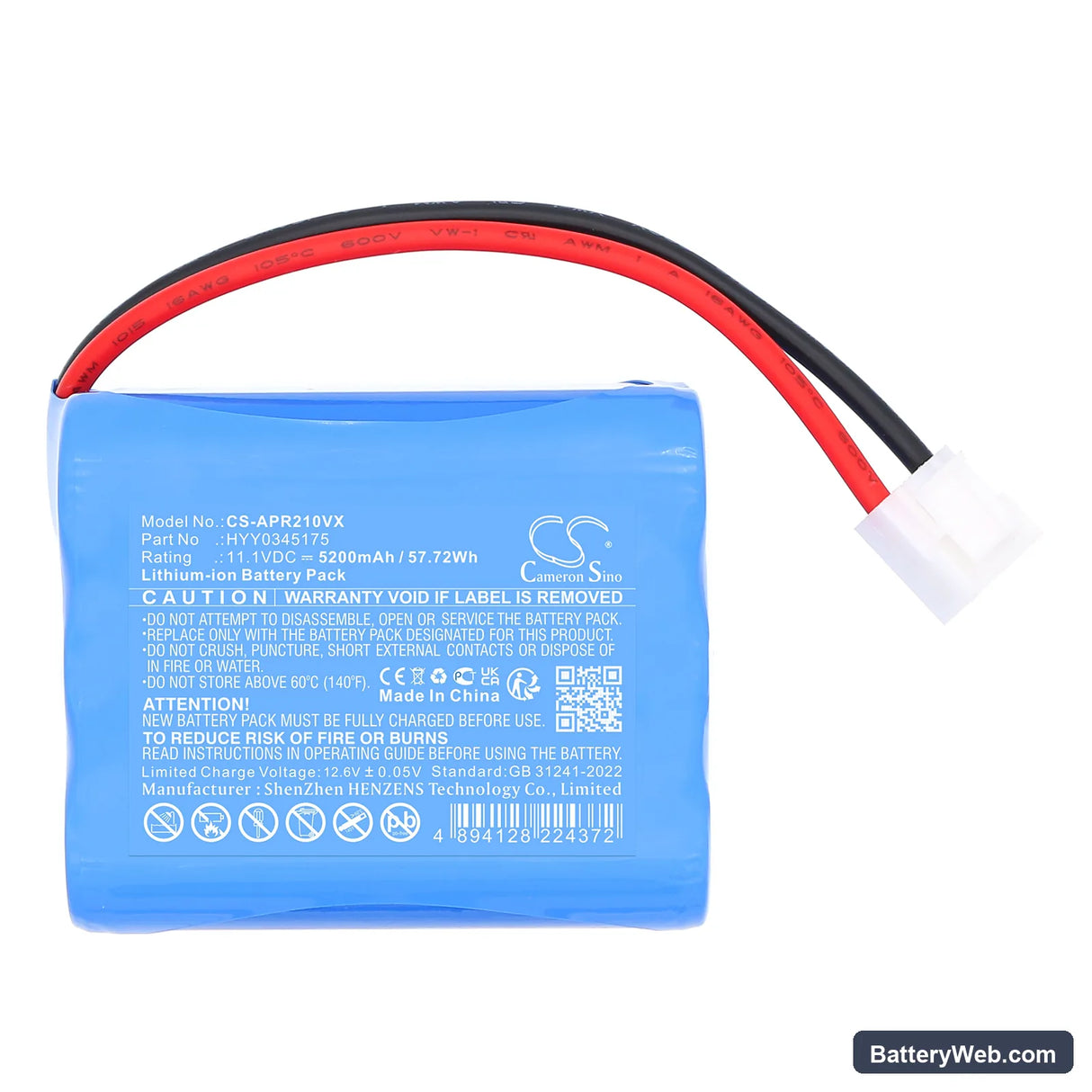 Aiper SE Cordless Robotic Pool Cleaner Replacement Battery, 11.1V, 5200mAh, Li-ion 3